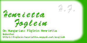henrietta foglein business card